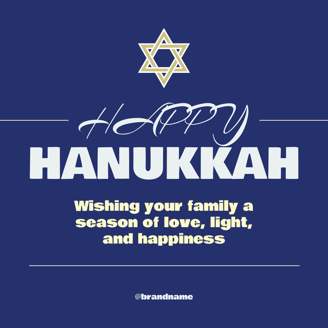 Happy Hanukkah Greeting Instagram Design Template