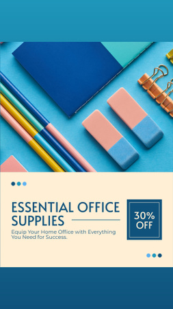 Discount Offer on Essential Office Supplies Instagram Story Design Template