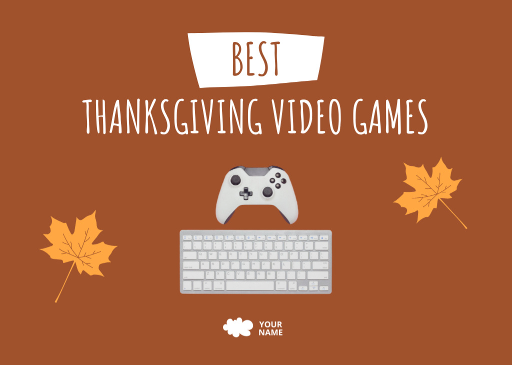 Thanksgiving Video Game Sale Flyer 5x7in Horizontal Design Template