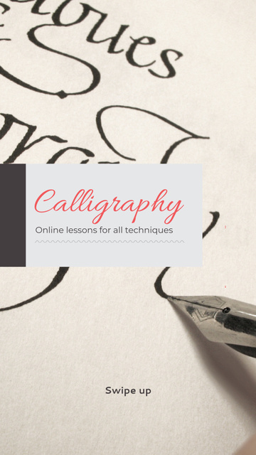 Wonderful Calligraphy Lessons For Techniques Offer Instagram Story Šablona návrhu