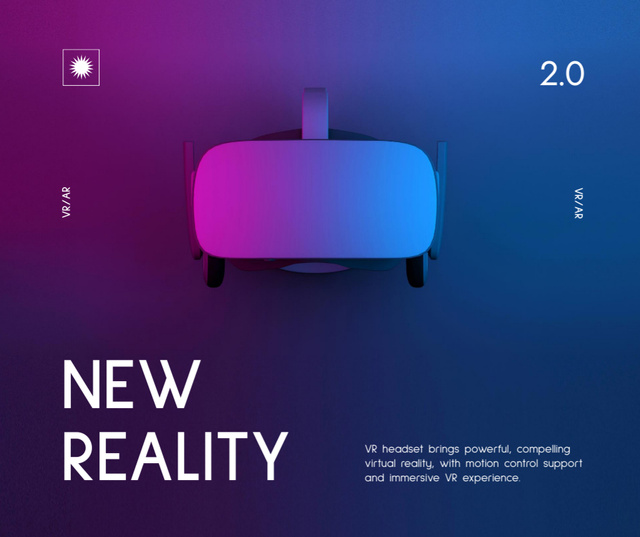 Modèle de visuel Modern Virtual Reality Glasses Ad - Facebook