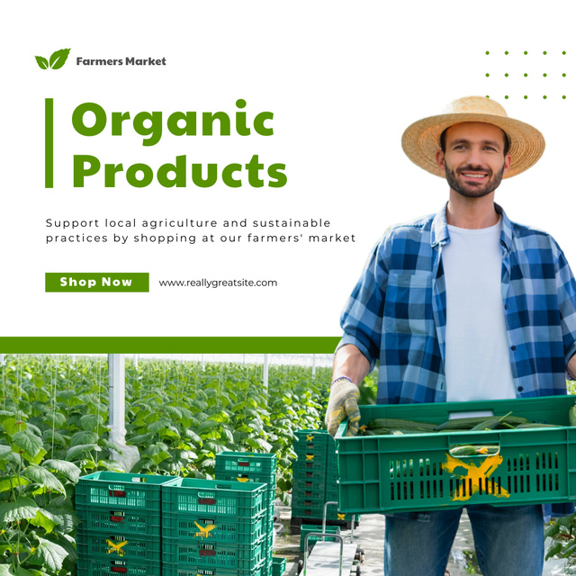 Modèle de visuel Organic Eco Farming Promotion - Instagram
