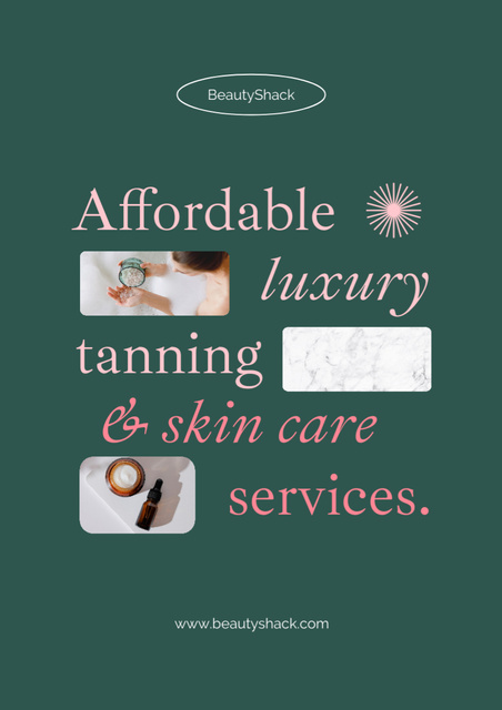Tanning Salon Services Offer Poster A3 Design Template