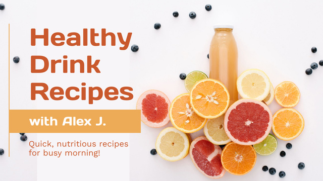 Healthy Drinks With Fruits As Social Media Trend Youtube Thumbnailデザインテンプレート