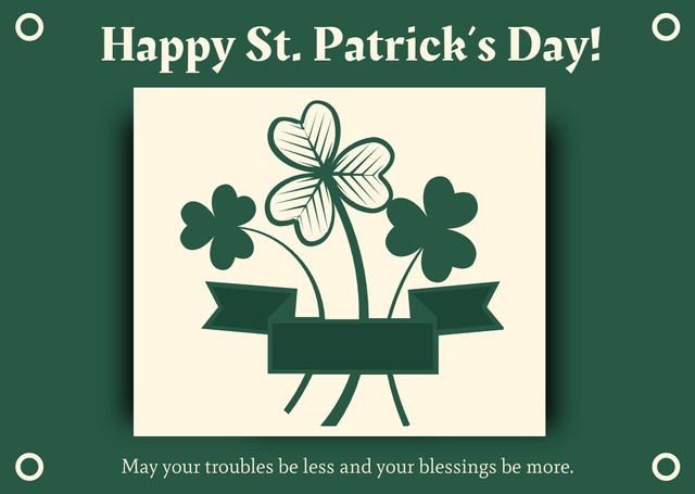 Template di design Sincerest Wishes of Luck in St. Patrick's Day Card