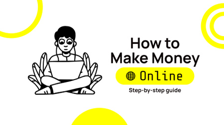 Plantilla de diseño de Guía paso a paso para ganar dinero en línea YouTube intro 