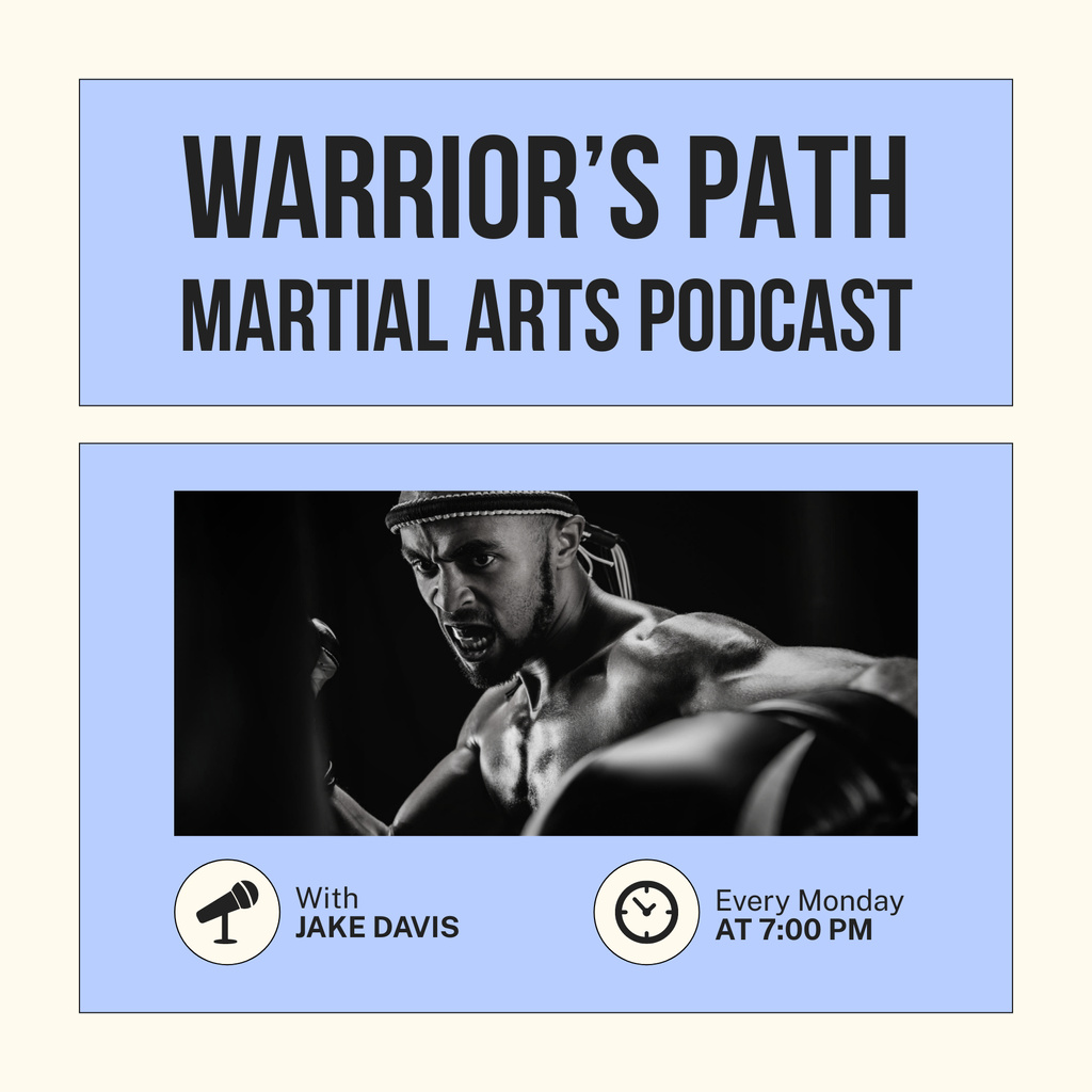 Martial arts Podcast Cover Tasarım Şablonu