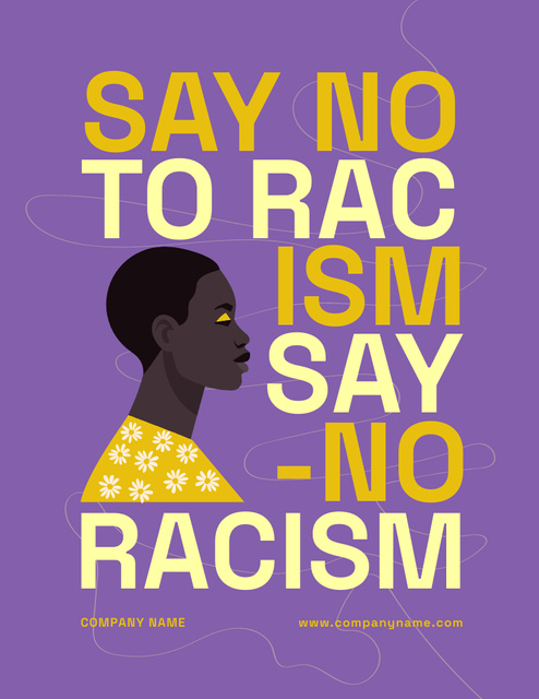 Protest against Racism Poster 8.5x11in Tasarım Şablonu