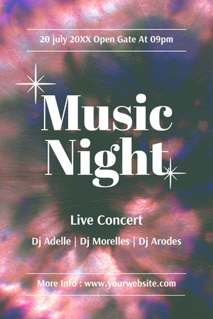 Anúncio do show ao vivo Music Night Pinterest Modelo de Design