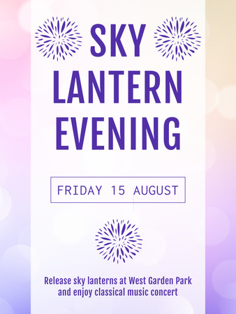 Sky Lanterns Evening Event Announcement Poster 36x48in Tasarım Şablonu