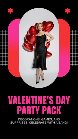 Valentin-napi particsomag akciós ajánlat ünneplésre Instagram Story tervezősablon
