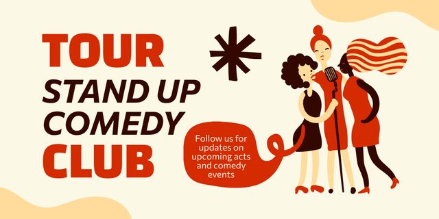 Ad of Stand-up Comedy Club Twitter Design Template