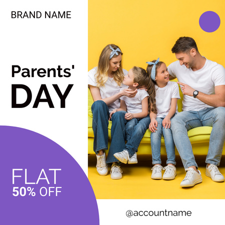Parent's Day Flat Discount Instagram Design Template