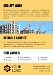 Construction Services Offer with Helmet and Tools