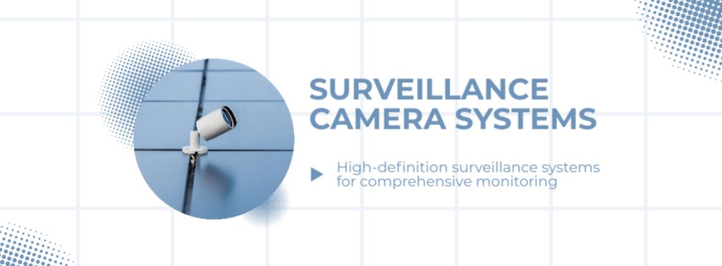 HD Cameras for Security Monitoring Facebook cover Design Template
