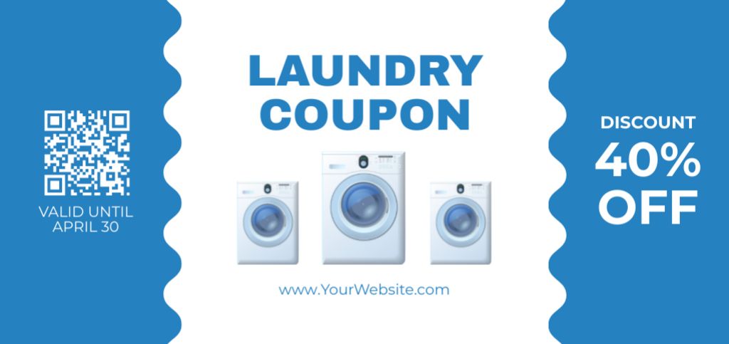 Modèle de visuel Best Laundry Service with Great Discount - Coupon Din Large