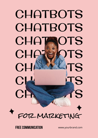 Plantilla de diseño de servicios de chatbot en línea Poster 