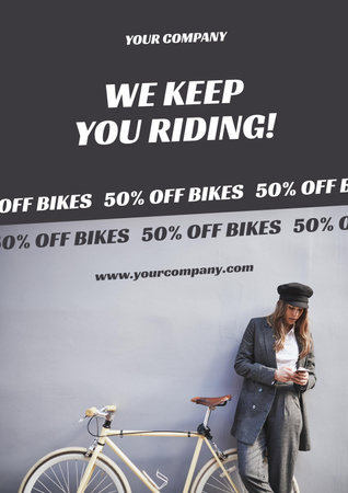 Bicycle Sale Announcement Poster Tasarım Şablonu