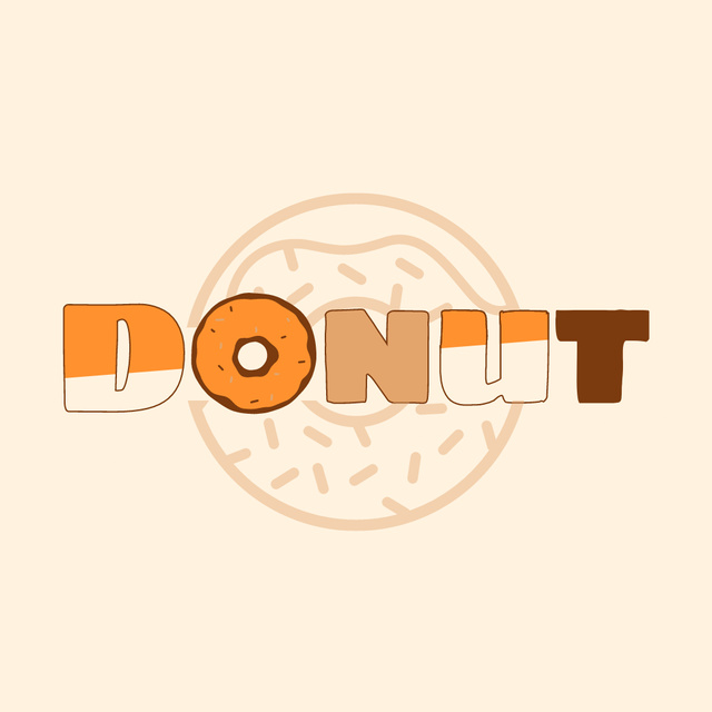 Doughnut Shop Emblem Offer Animated Logo tervezősablon