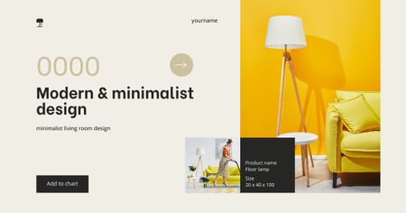 Ontwerpsjabloon van Facebook AD van minimalistisch ontwerp van de woonkamer