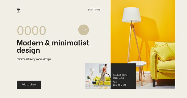 Minimalist Living Room Design Offer Facebook AD Modelo de Design