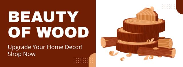 Designvorlage Offer of Custom Wooden Home Decor Creations für Facebook cover