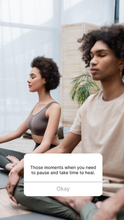 Black women at yoga inspirational Instagram Story Design Template
