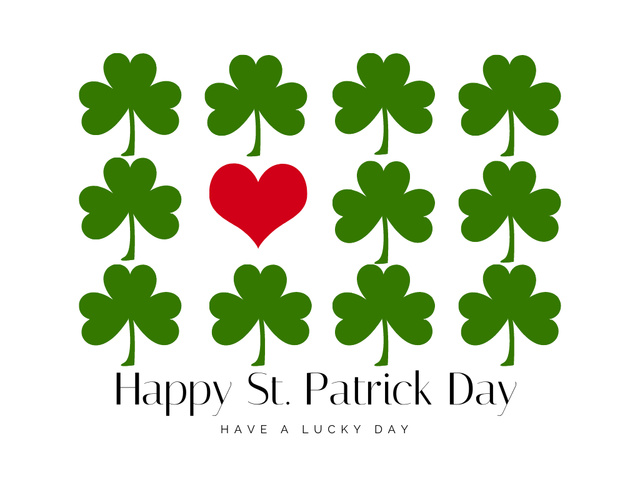 Have a Lucky St. Patrick's Day Thank You Card 5.5x4in Horizontal Tasarım Şablonu