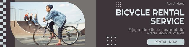 Urban Bicycles Rent for Transportation Twitter Design Template