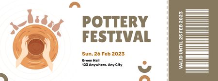 Pottery Festival Announcement Ticket Design Template