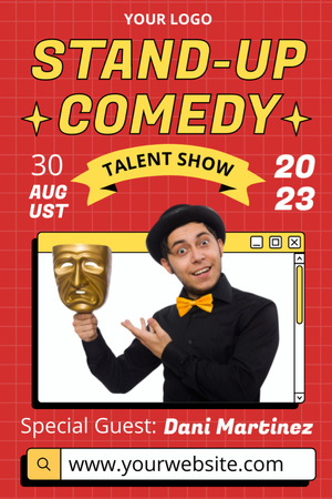 Standup Show Announcement on Red Tumblr Design Template