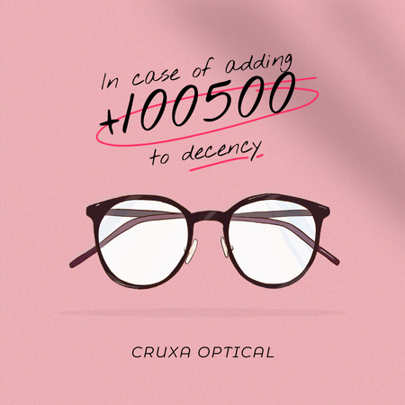 glasses store promoção em rosa Instagram Modelo de Design
