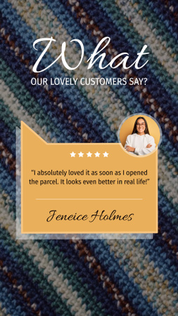 Colorful Knitting And Customers Feedback Instagram Video Story Design Template