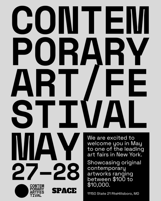 Presenting Contemporary Art Fest In May Poster 16x20in Design Template