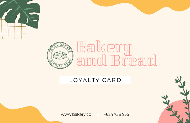 Bakery and Bread Store Loyalty Business Card 85x55mm Design Template