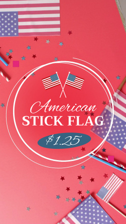 Nabídněte ceny za americké vlajky TikTok Video Šablona návrhu