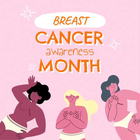 Designvorlage Breast Cancer Awareness Motivation für Animated Post