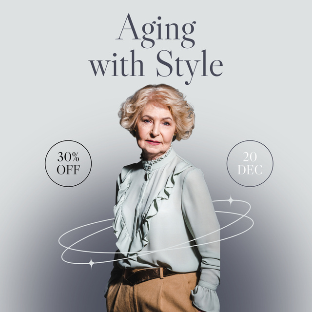 Fashionable Looks With Discount For Seniors Instagram Design Template