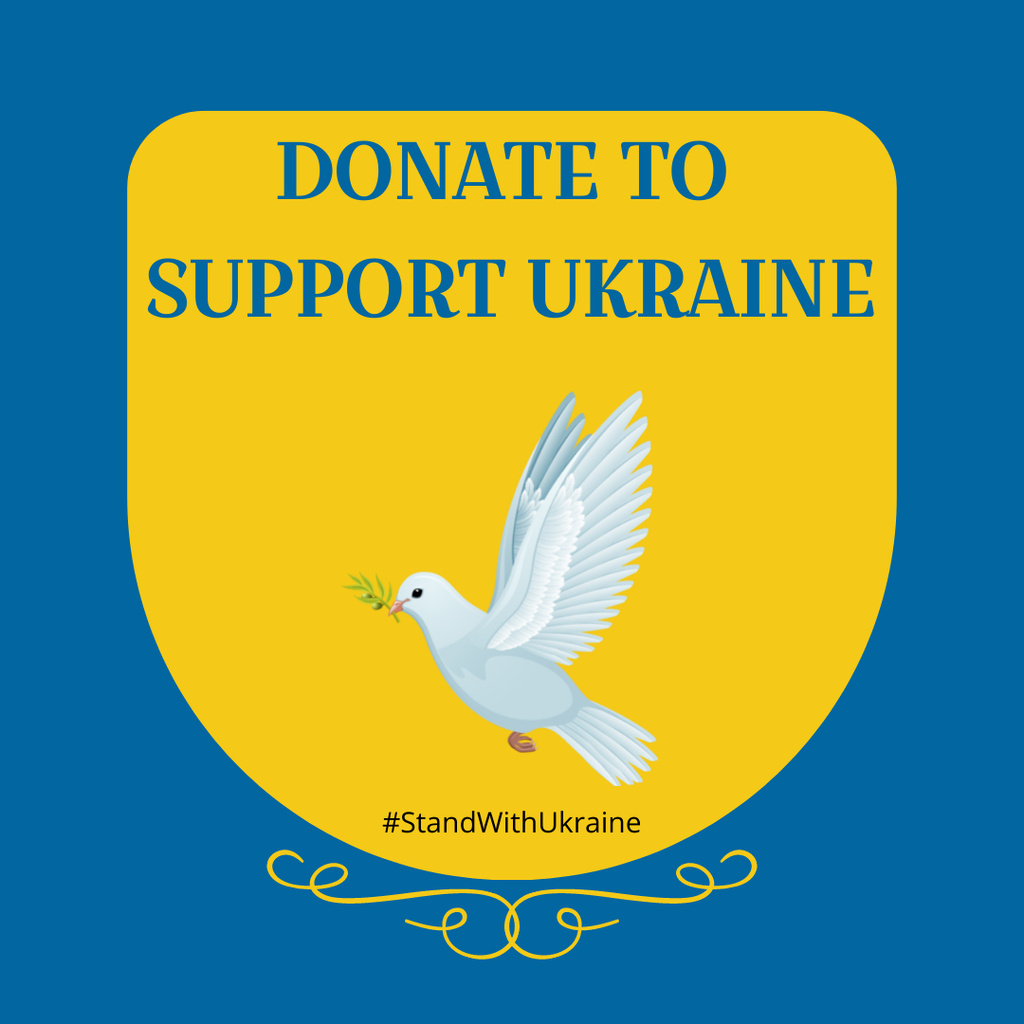 Designvorlage Call to Donate to Support Ukraine für Instagram