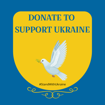 Call to Donate to Support Ukraine Instagram Design Template