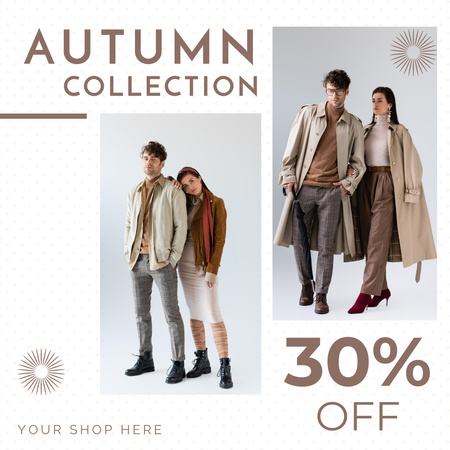 Fall Collection of Clothes for Couples Instagram Design Template