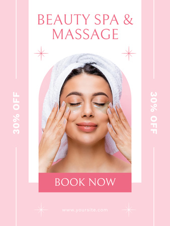 Spa Center Advertising with Young Woman Poster US Design Template