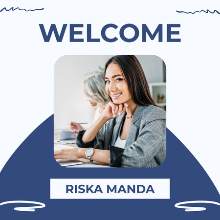 Welcoming Phrase with Confident Businesswoman Instagram Design Template
