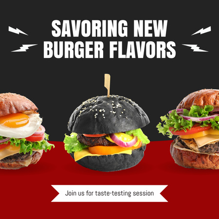 Plantilla de diseño de Saborear comidas de hamburguesas en oferta de restaurante rápido Animated Post 