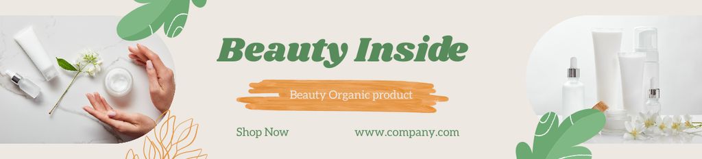 Ontwerpsjabloon van Ebay Store Billboard van Beauty Organic product