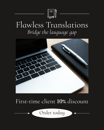 Precise Translation Service Offer With Discount For Clients Instagram Post Vertical Design Template