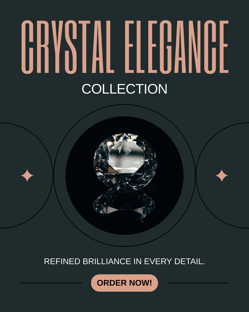 Crystal Jewelry Collection Offer Instagram Post Vertical Πρότυπο σχεδίασης
