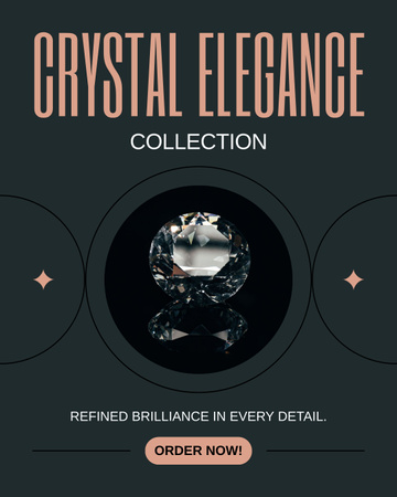Modèle de visuel Offre de collection de bijoux en cristal - Instagram Post Vertical
