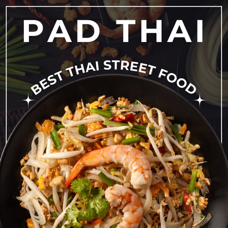 Melhor comida de rua tailandesa Instagram Modelo de Design