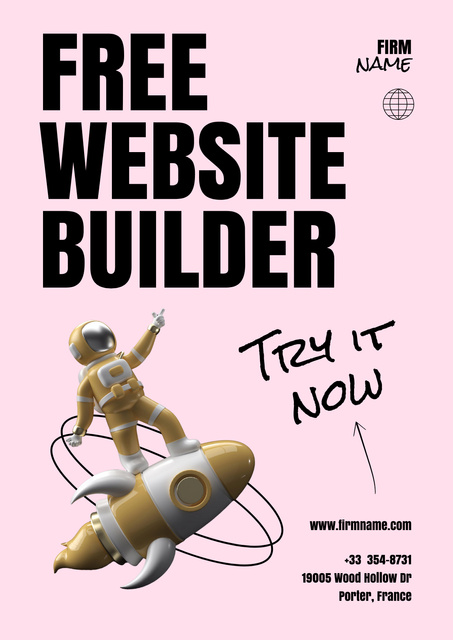 Digital Offer to Try Free Website Builder Poster tervezősablon